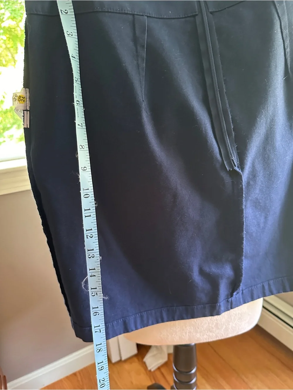 LOFT Navy A-Line Skirt with Silver Buttons